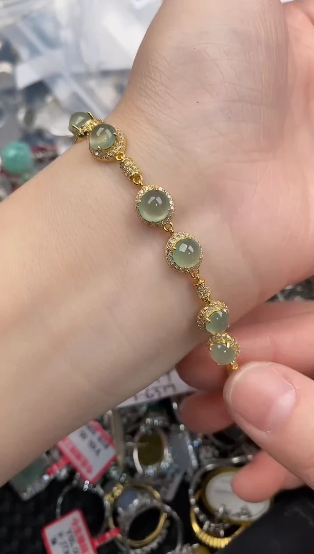 银S925镶嵌戒指翡翠555               3