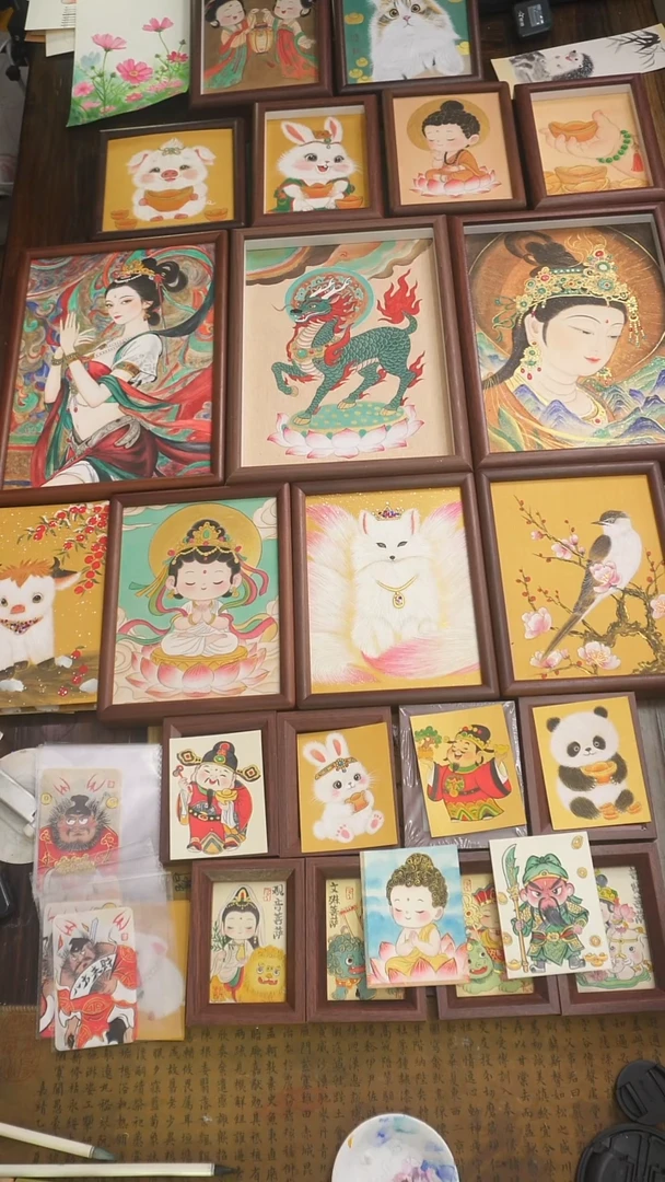 国画迷你小书签可爱版3