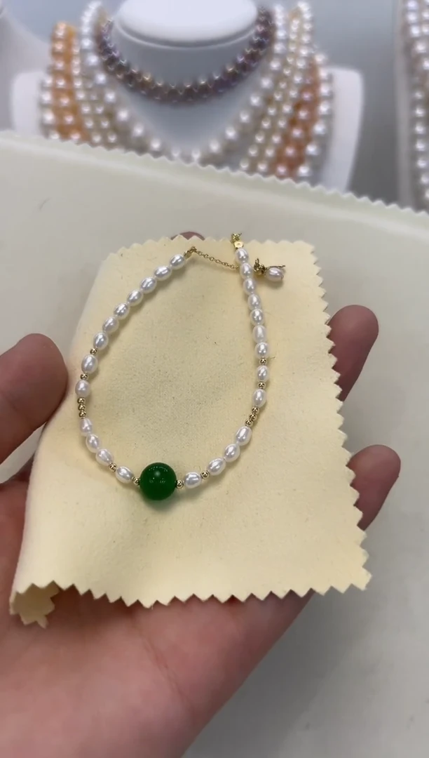 【闪购商品】淡水珍珠项链未镶嵌14K注金隔珠