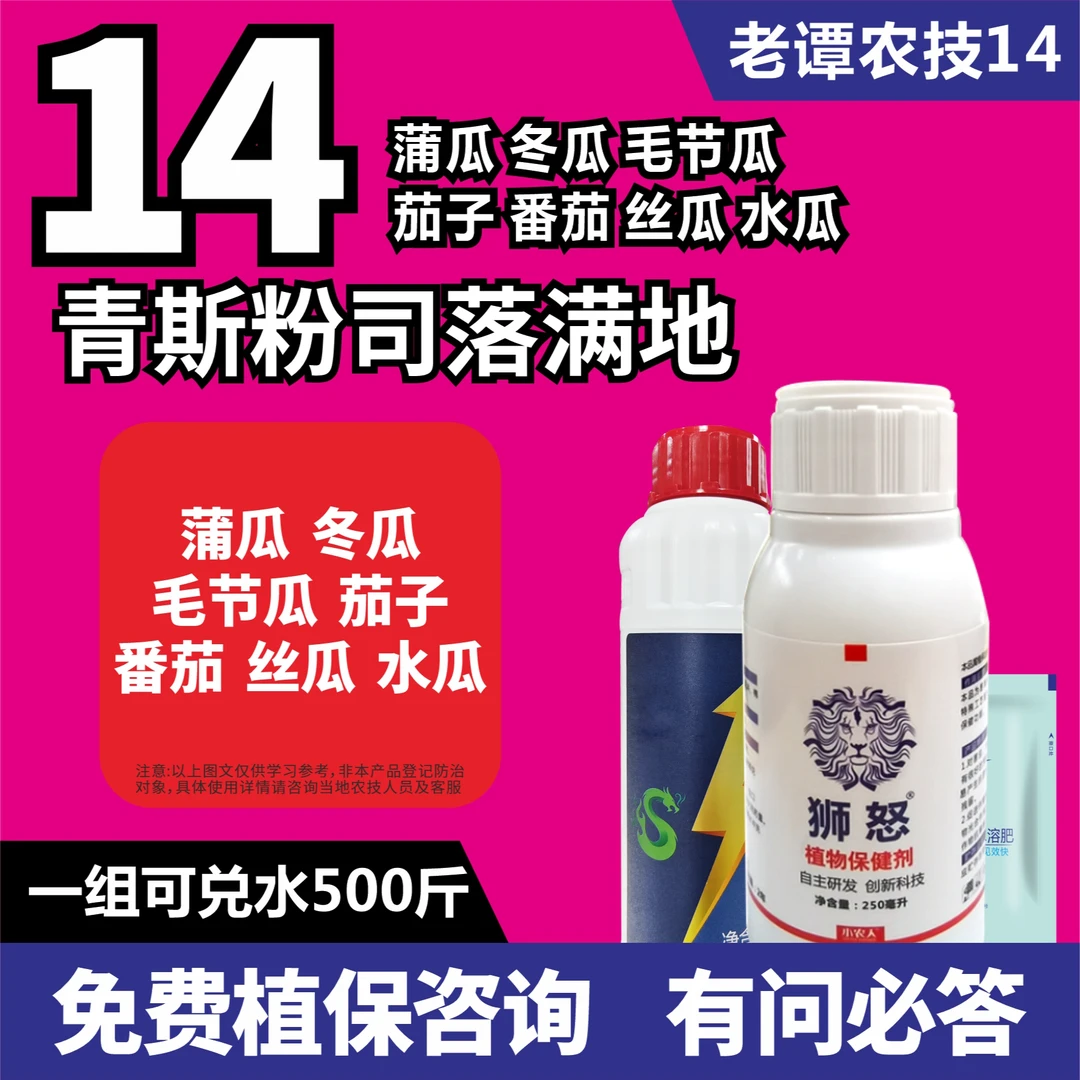 老谭农技14青斯粉司落满地方案植物保健剂冬瓜茄子番茄丝瓜水瓜