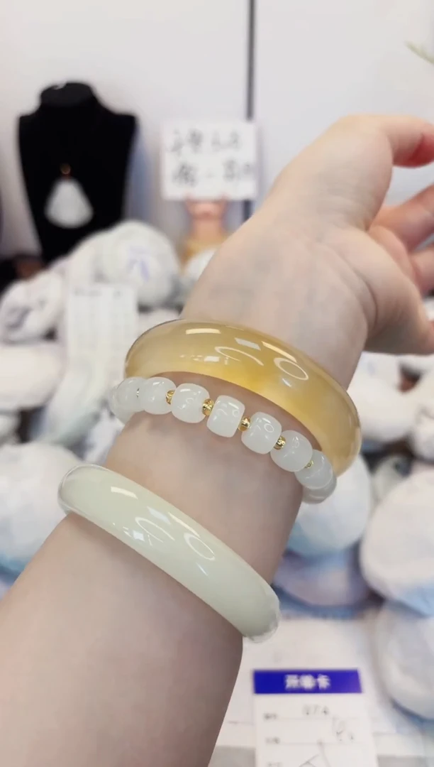 【闪购商品】石英质玉手镯未镶嵌74-财气镯-圈口59