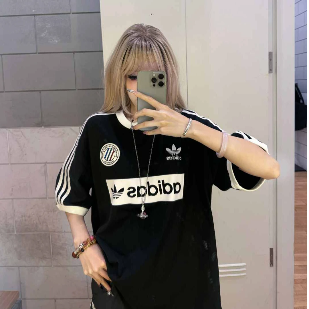 Adidas三叶草RINGER T-SHIRT纯棉运动短袖圆领T恤 KC2604
