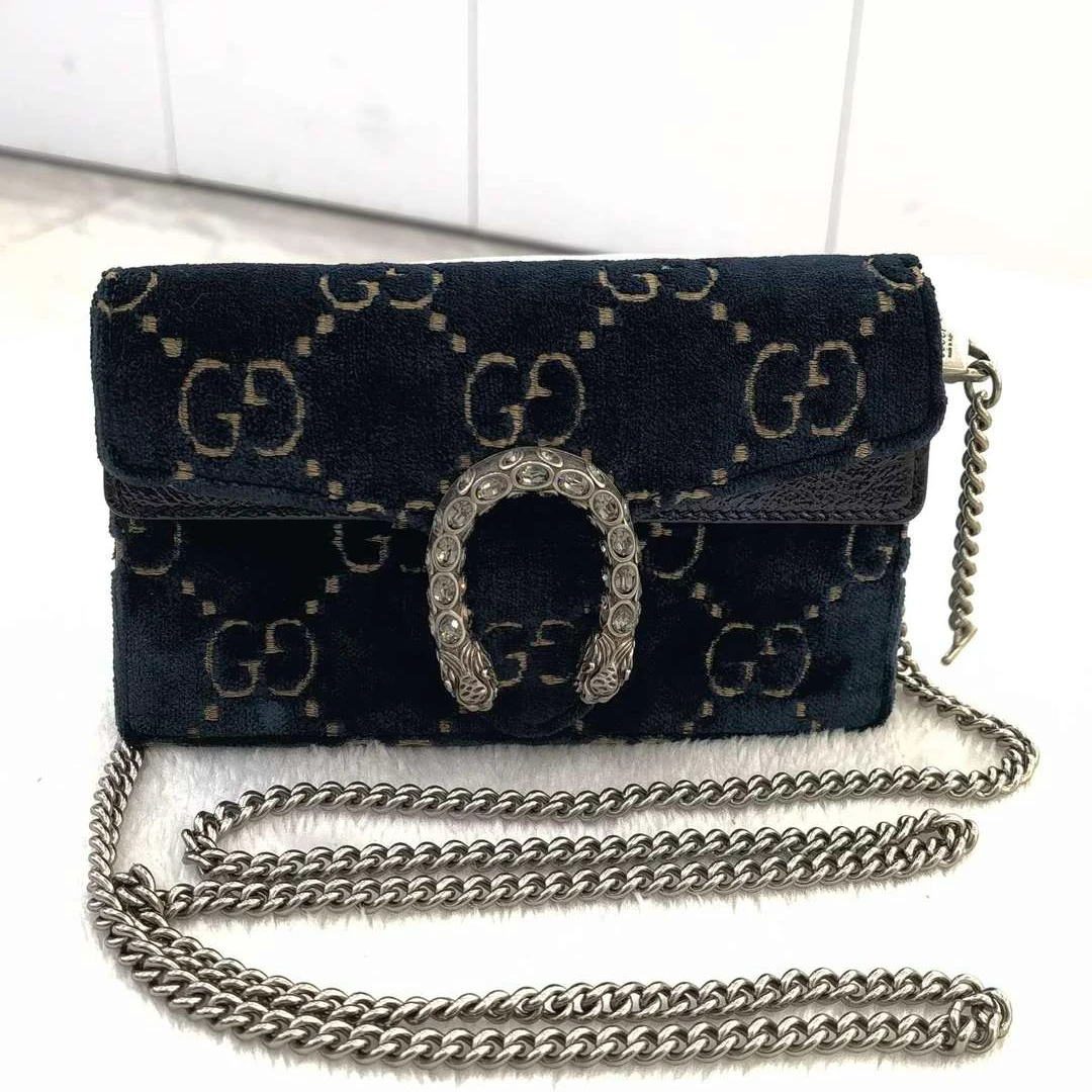 95新 GUCCI/古驰 古驰 mini酒神钻扣链条包单肩包 12035149