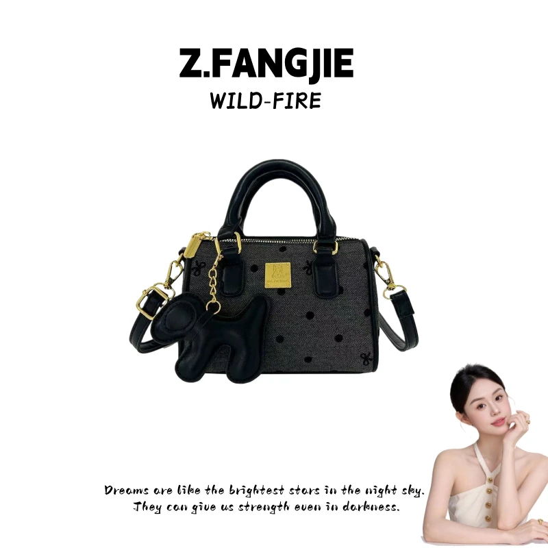 【阿芳专属】新款小众高级波点波士顿包包手提2025新款单肩斜挎包