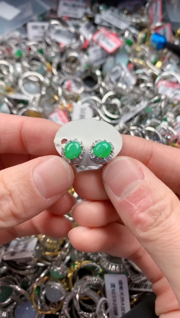 银S925镶嵌戒指翡翠666   8