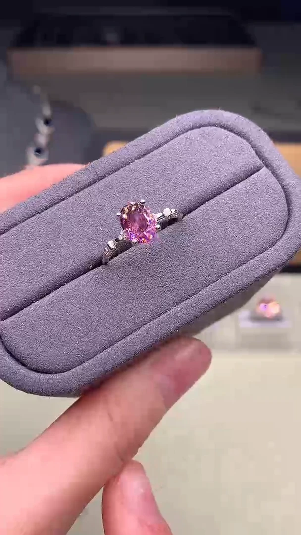 银S925镶嵌戒指双色碧玺·····