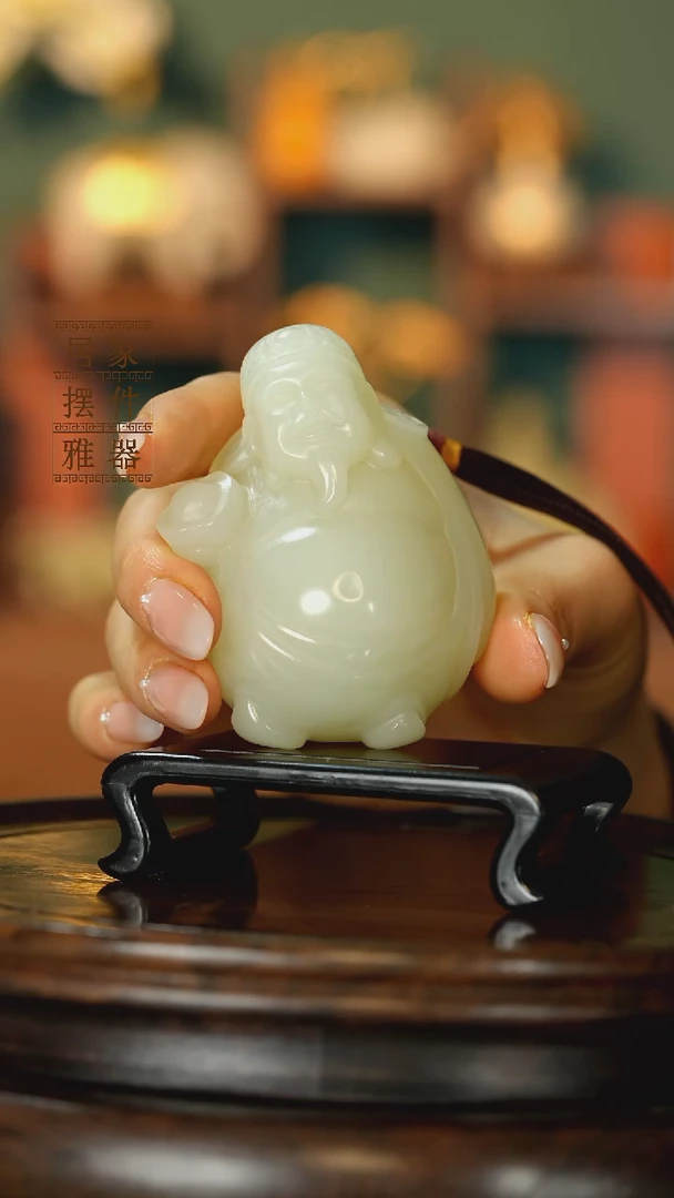 玉《富运亨通财神到家》摆件