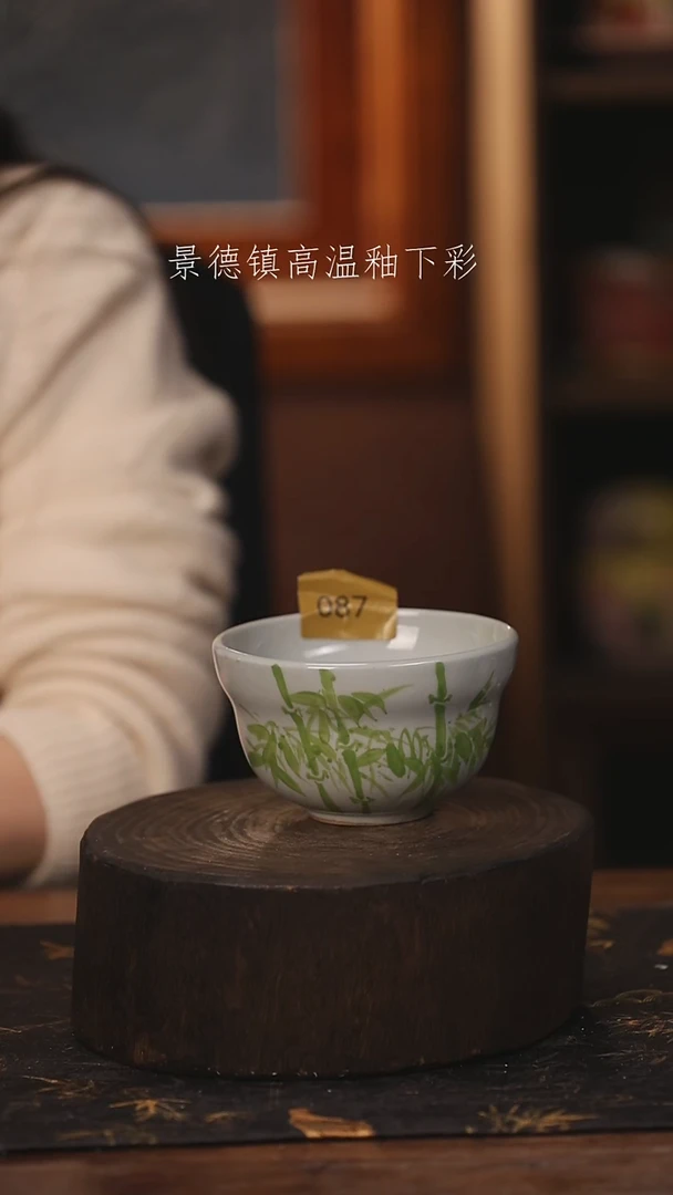 陶瓷景德镇高温釉下手绘陶瓷@L087@