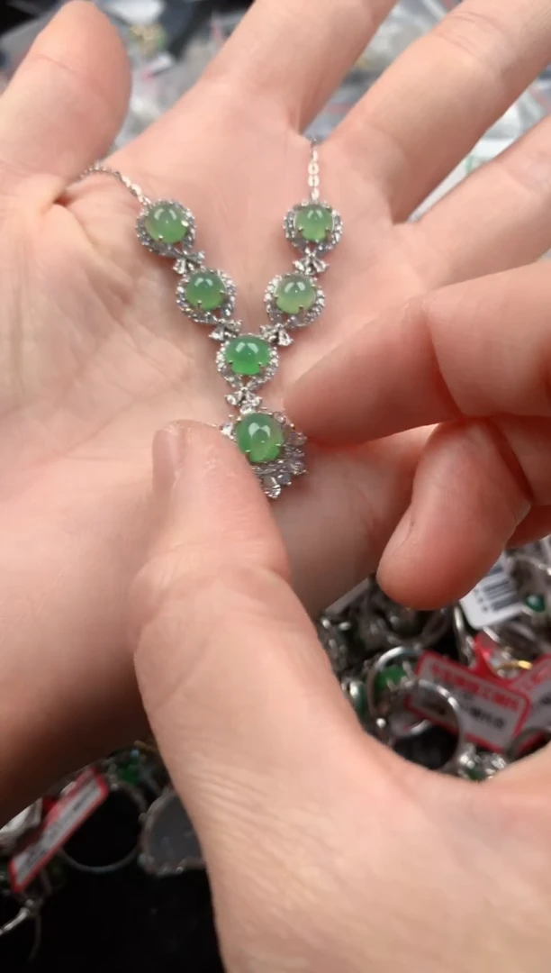 银S925镶嵌戒指翡翠2             3