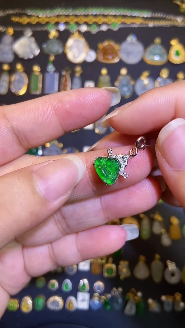 翡翠银S925镶嵌吊坠(不含链)2