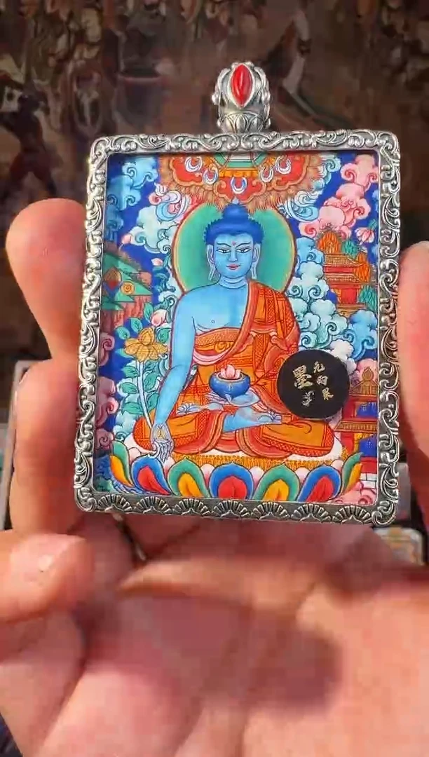 吊坠孙**_纯手绘唐卡药师