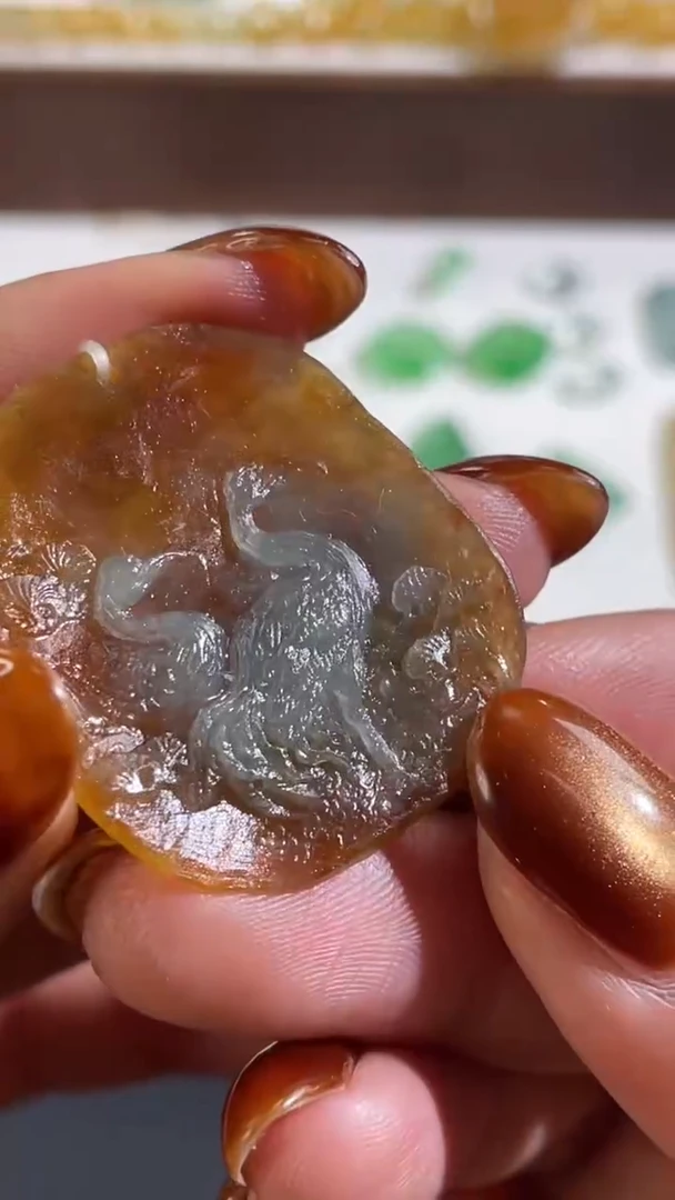 【闪购商品】定制翡翠未镶嵌松鹤延年1500