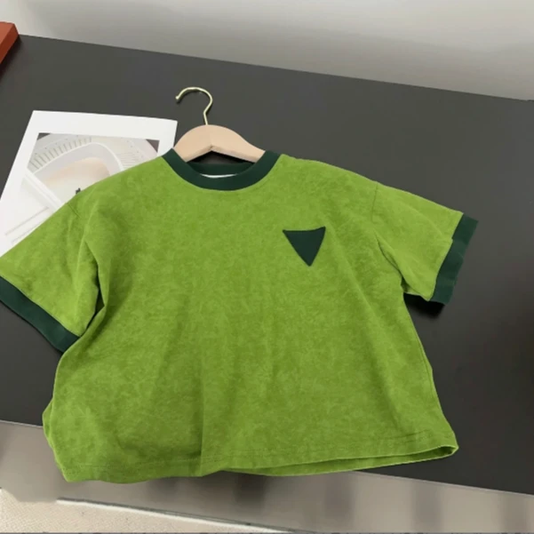 【牛油果】2025男女宝清新绿夏季设计纯棉短袖