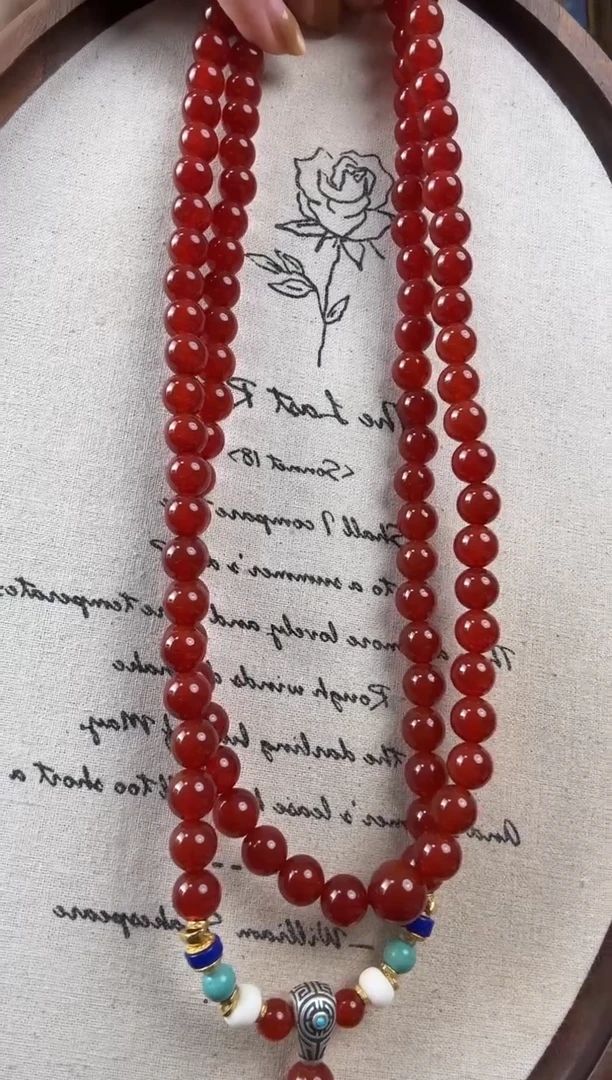 未镶嵌颈饰玛瑙/玉髓玛瑙项链108