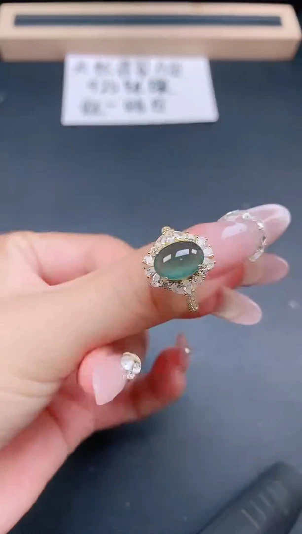 银S925镶嵌戒指翡翠11111