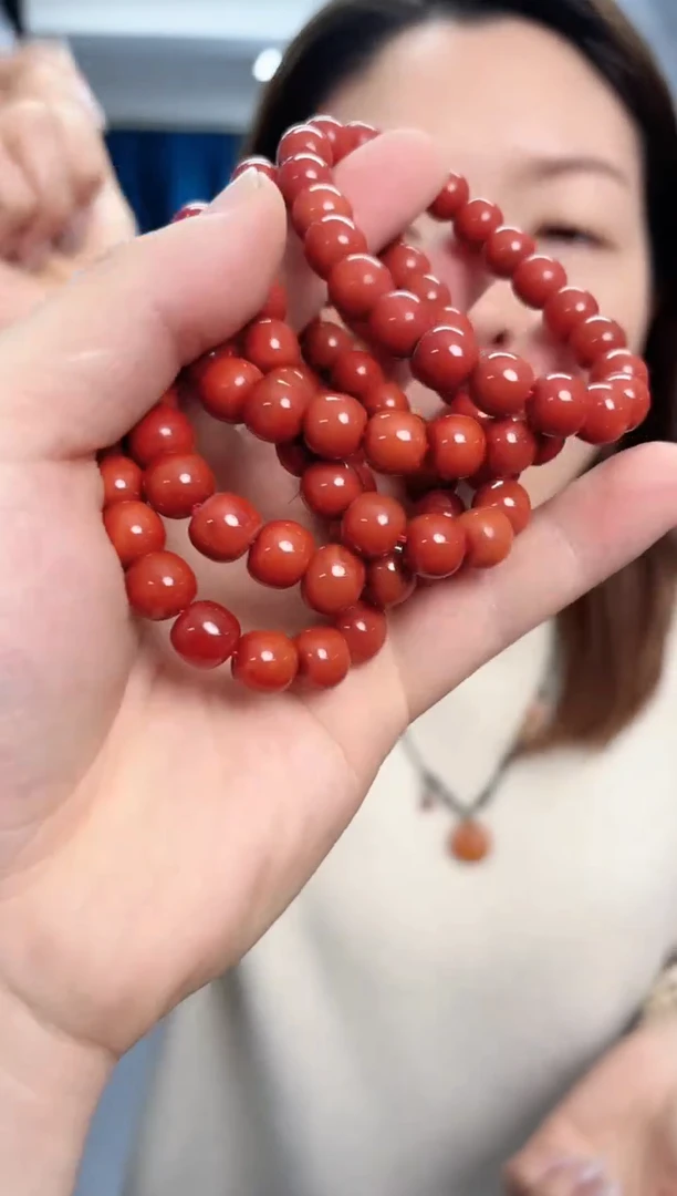 【闪购商品】南红玛瑙手串未镶嵌10mm苹果珠单圈手串