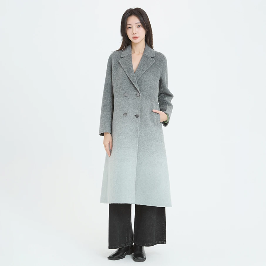 S·DEER圣迪奥官方正品秋冬新款洋气时尚灰色大衣高级感毛呢外套