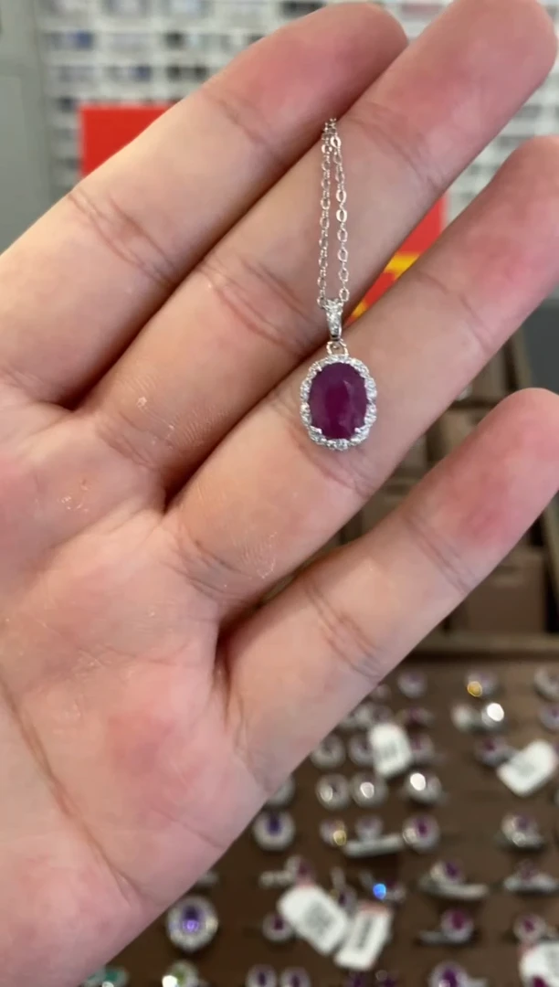 颈饰银S925镶嵌红宝石1