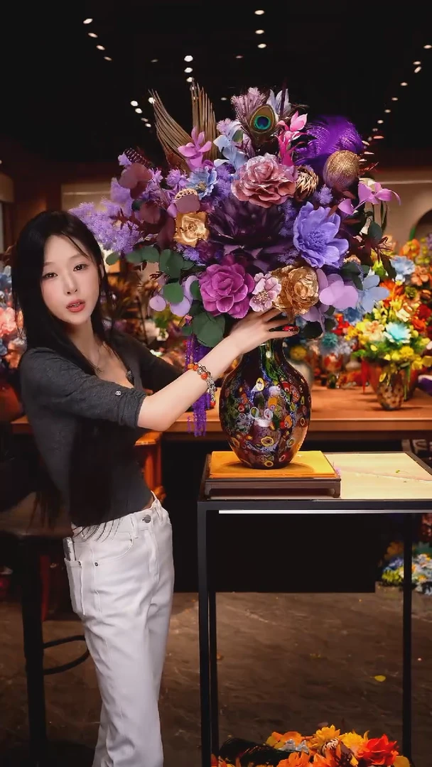 瓶琉璃手工花器花束空运包邮送货上门-以图片为准