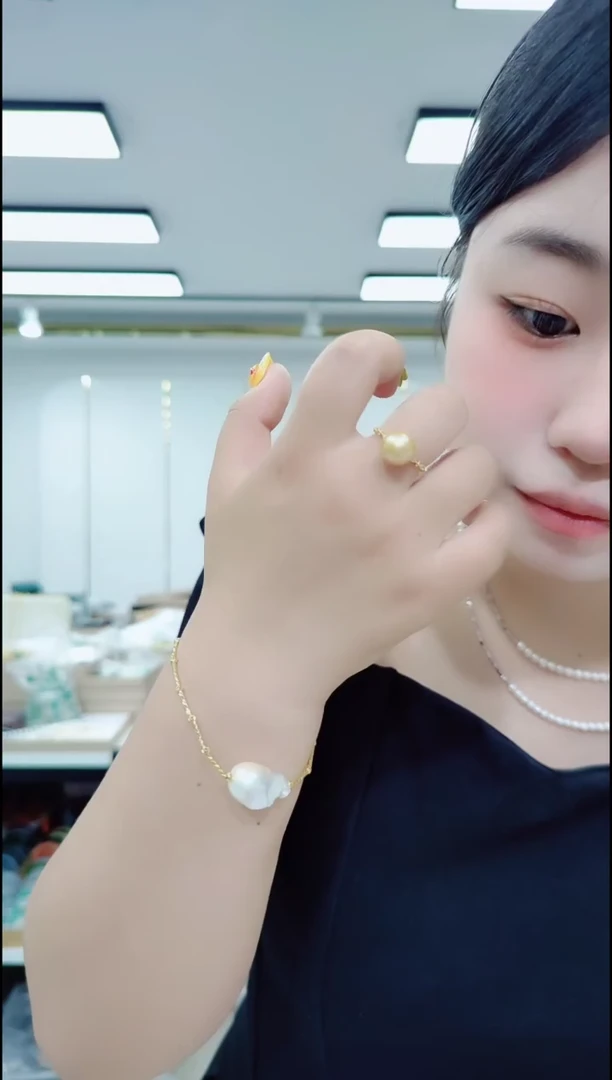 淡水珍珠合金颈饰2126牛油果戒指