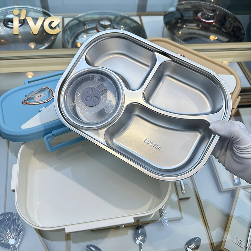 304不锈钢饭盒分格餐盒食堂打饭上班族便当盒可微波加热学生饭盒