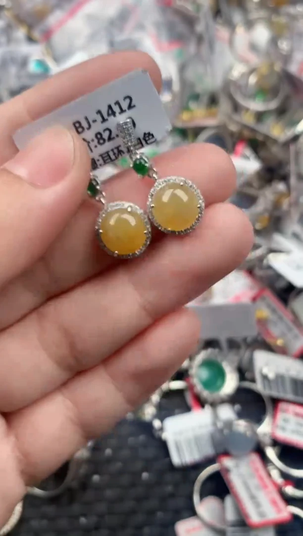 银S925镶嵌戒指翡翠333   1