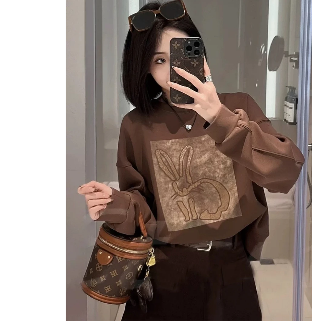 1054美式复古薄款圆领卫衣（衣长59）
