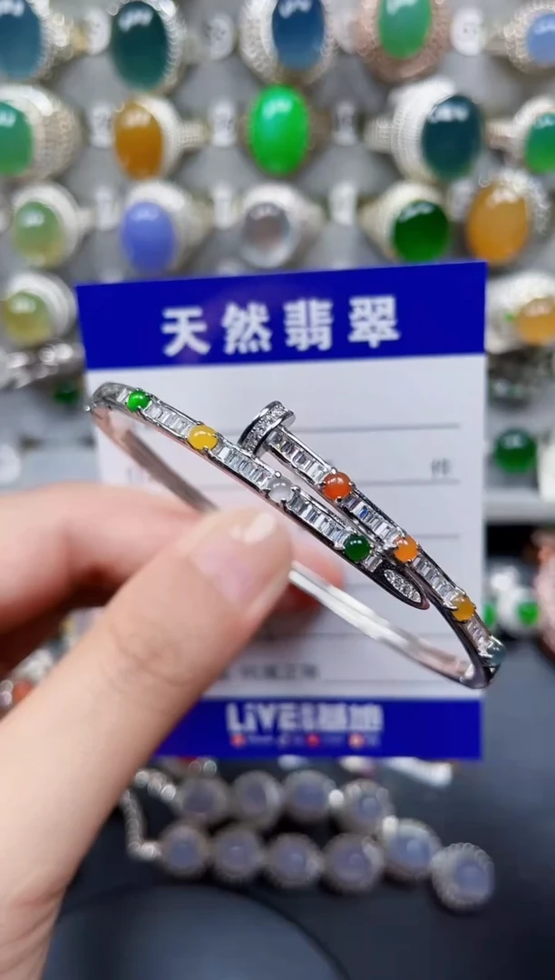 颈饰银S925镶嵌翡翠235