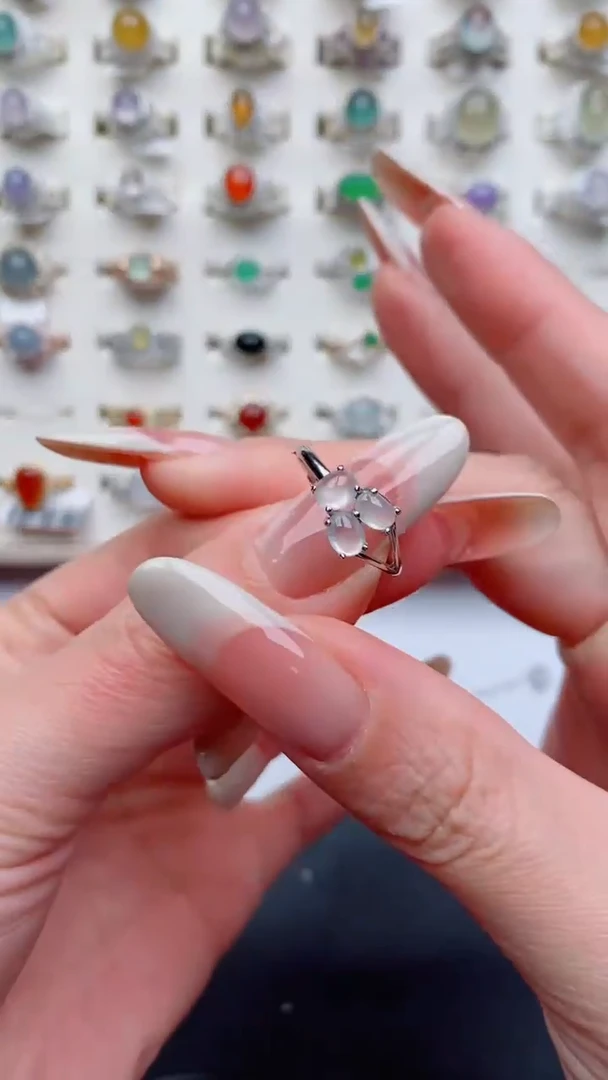 银S925镶嵌戒指翡翠...