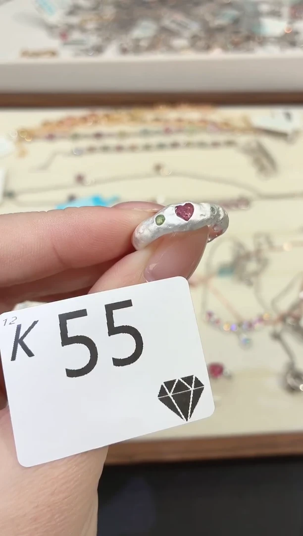 银S925镶嵌戒指碧玺爱**.多样性发一K55