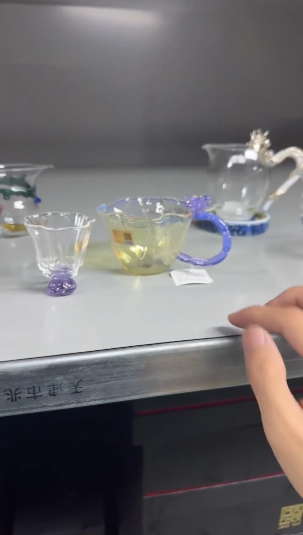 紫色荷韵公道杯加爱莲说品杯2只紫色晶焱金标