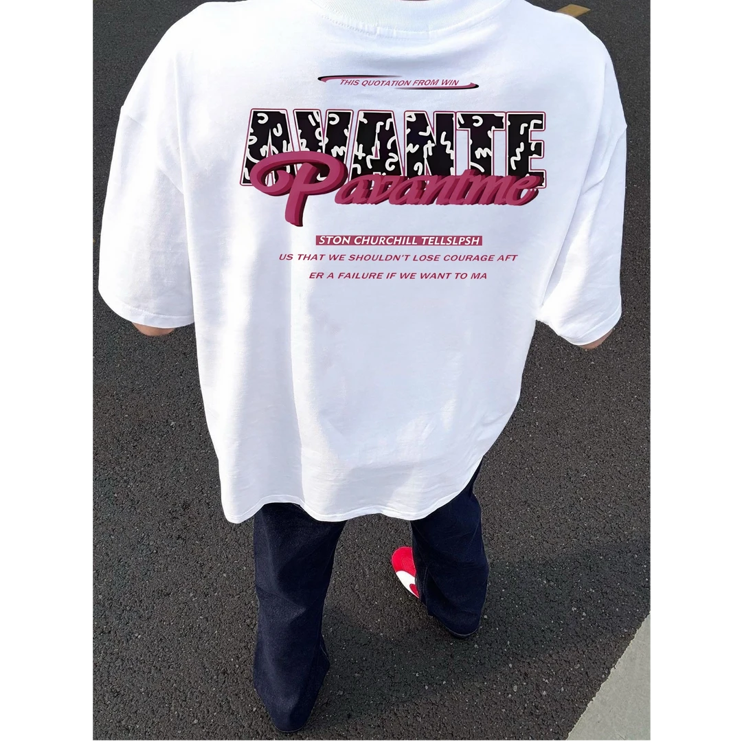 美式潮牌设计感痞帅短袖t恤男ins重磅纯棉街头vibe小领口半袖上衣