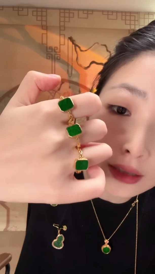 银S925镶嵌戒指翡翠戒指多样性发货