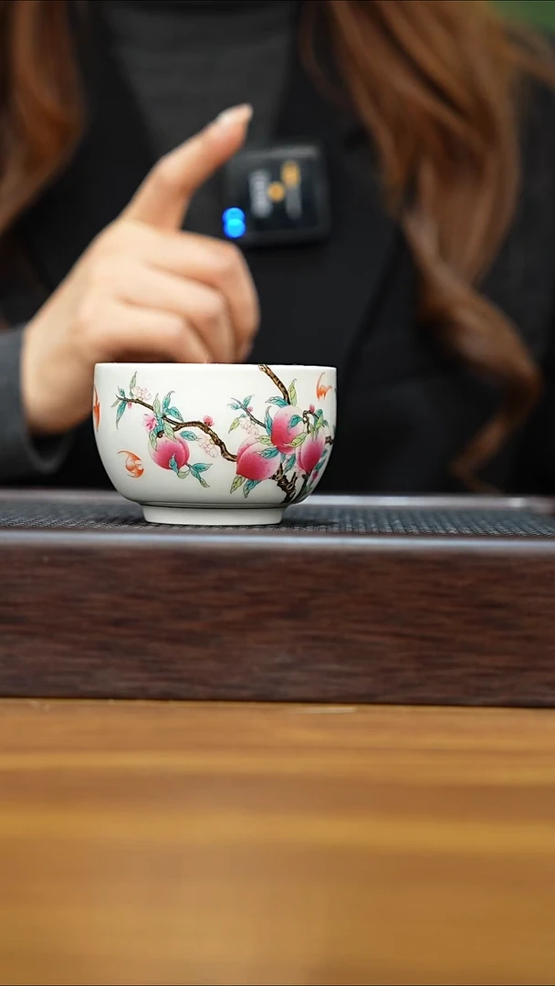 紫砂公道杯景德镇陶瓷寿桃主人杯130cc