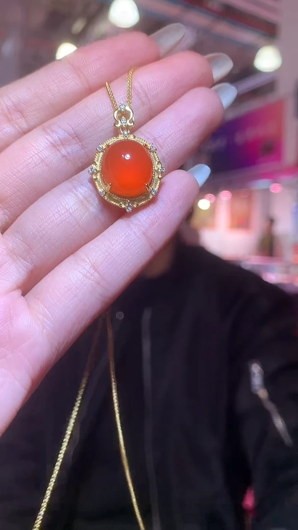 吊坠(赠链)银S925镶嵌南红玛瑙【宝石世家严选】