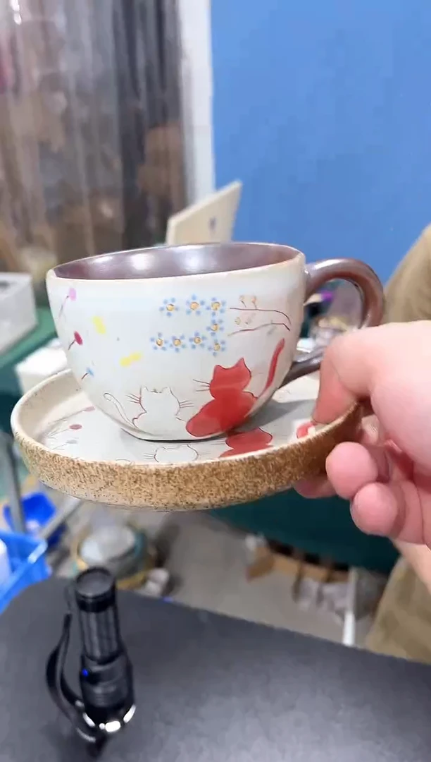 杯子陶（简装）咖啡杯碟一套