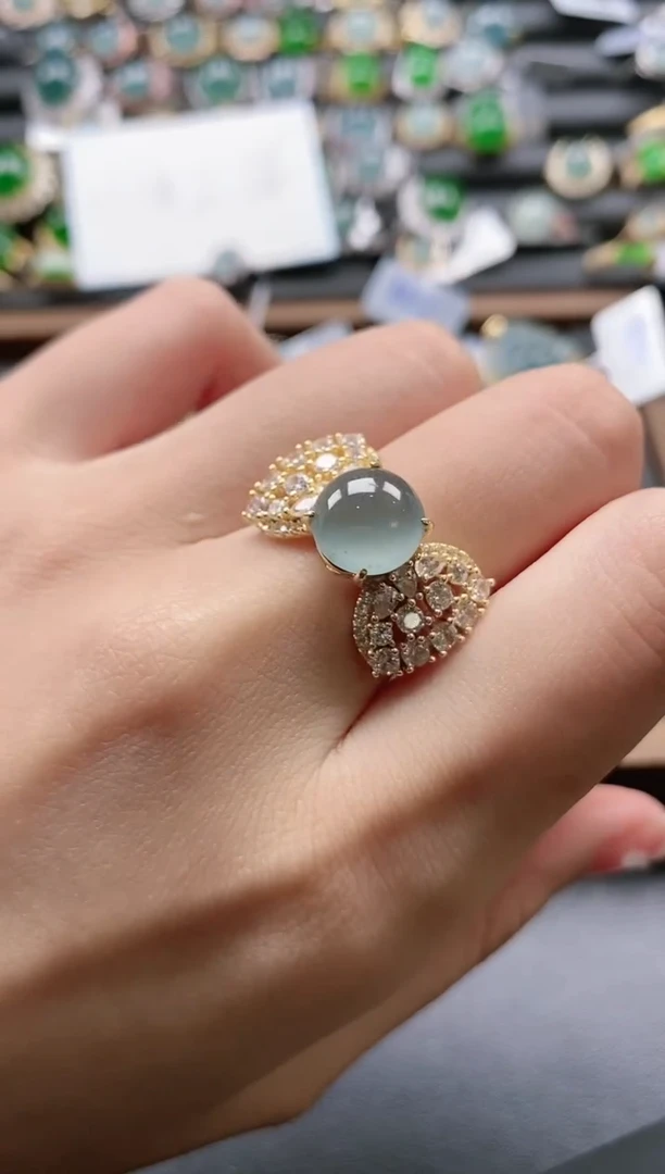 【闪购商品】翡翠戒指银S925镶嵌51151-15