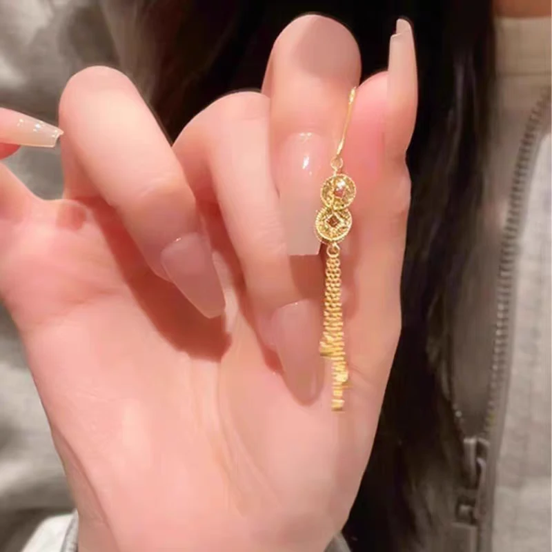 【清货专属链接】ES5152  碎冰五帝钱流苏蹦迪珠耳环