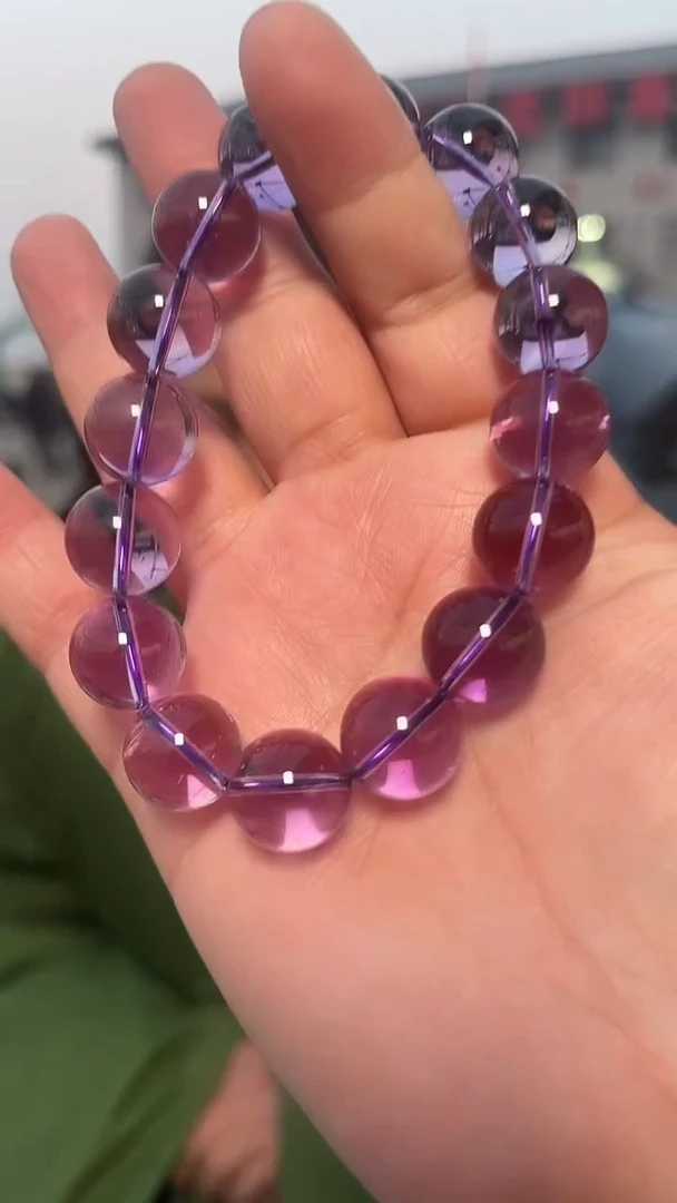 【闪购商品】紫晶手链未镶嵌天然巴西紫水晶手串多样性发一14mm