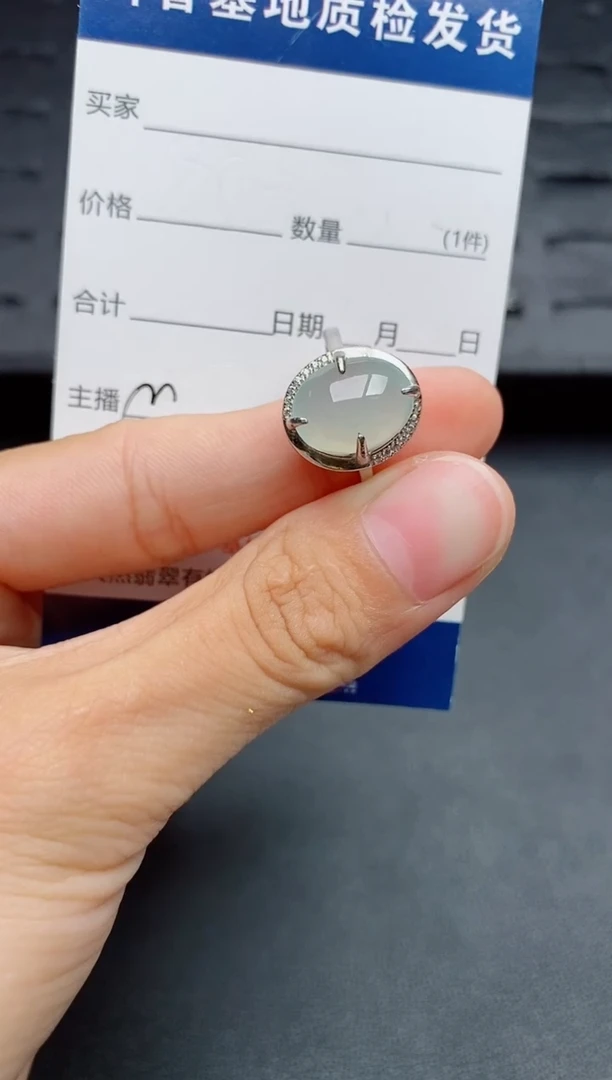 银S925镶嵌戒指翡翠1