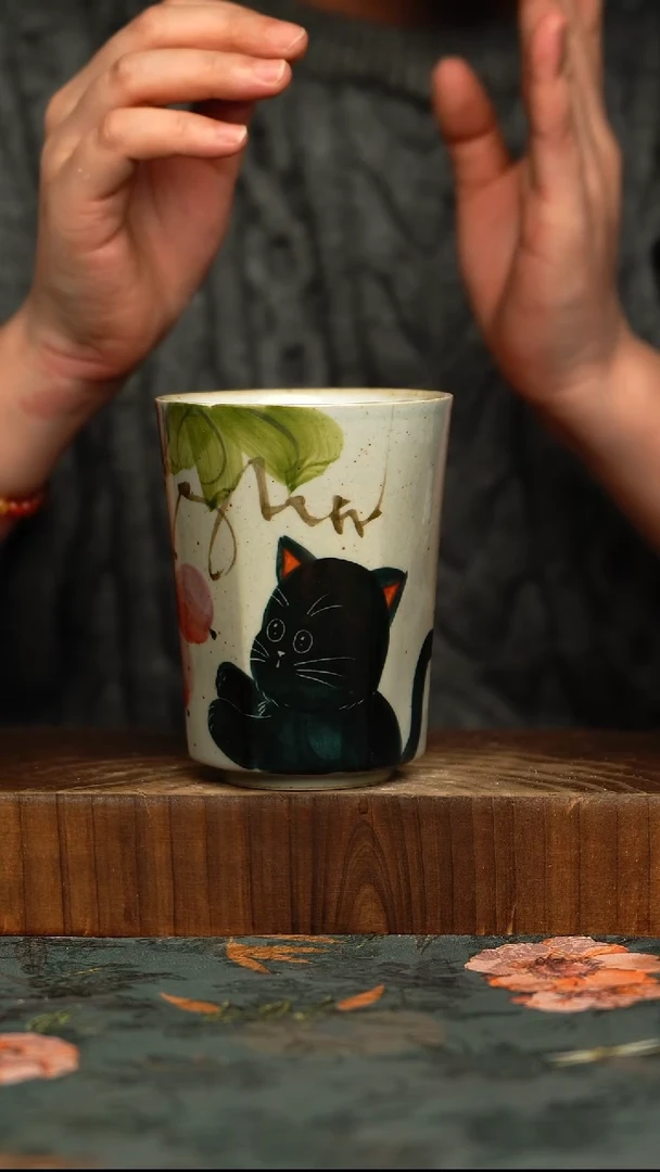 杯釉下彩手工手绘同款陶器