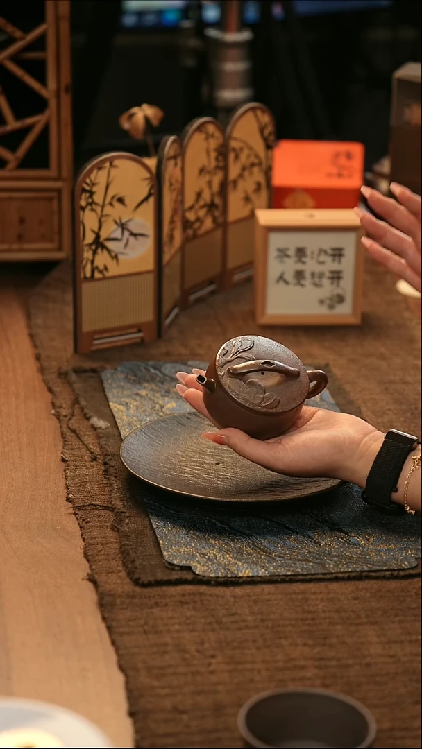 茶壶紫砂宜兴原矿紫砂壶  柴烧汉瓦