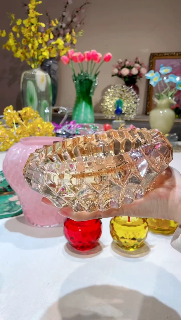 【闪购商品】琉璃手工艺品大号金色烟灰缸