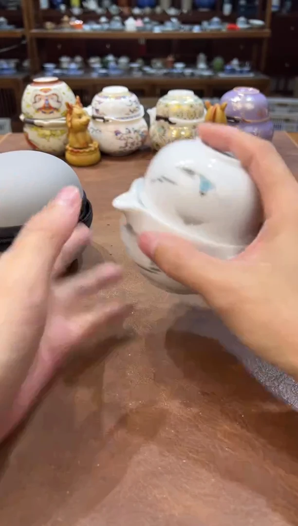 真的很便宜超好看会开片的旅行茶具·1