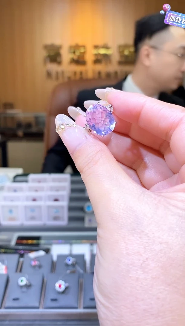 【闪购商品】水晶戒指银S925镶嵌天然紫水晶戒指