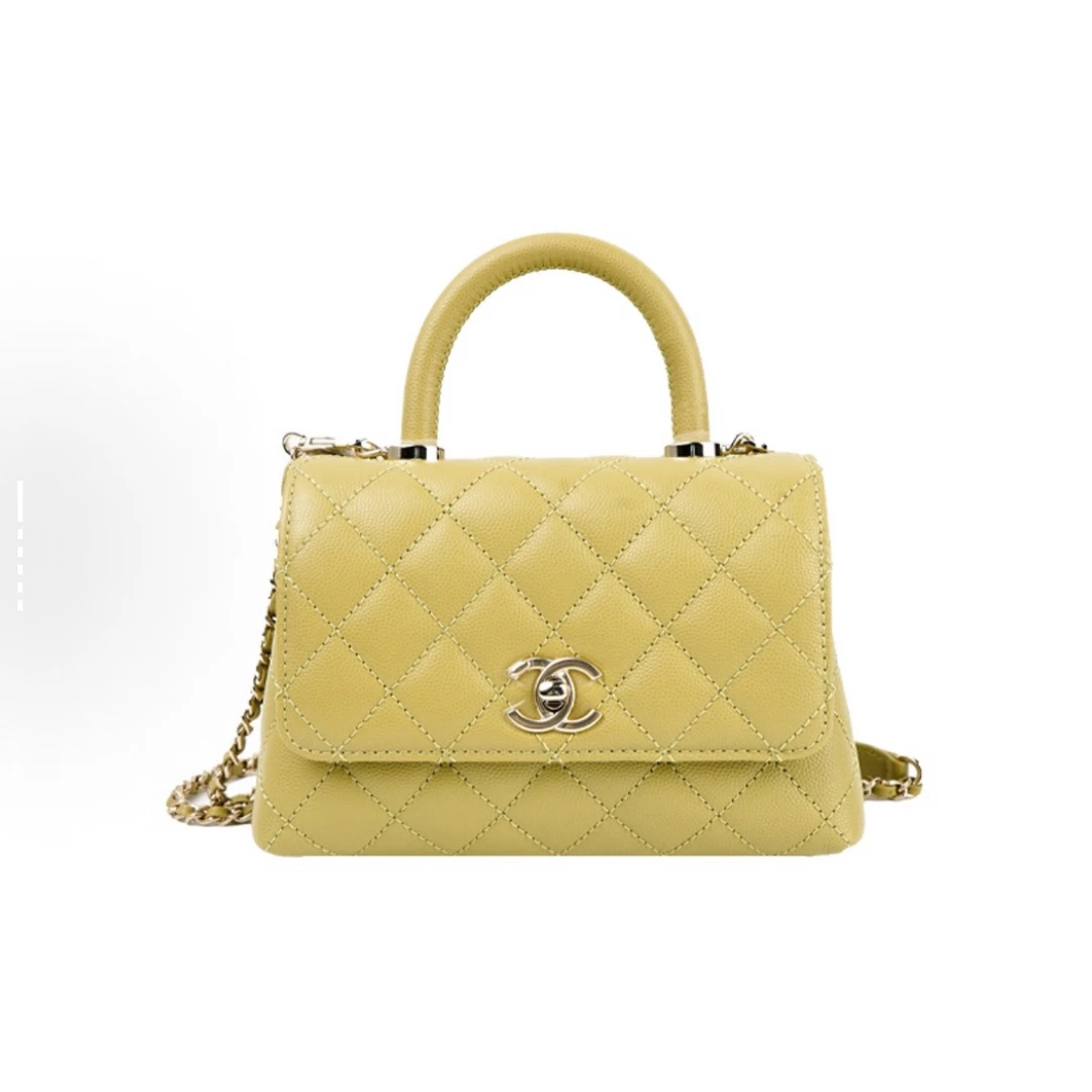 95新 Chanel/香奈儿 mini金扣手提斜挎链条包 02060
