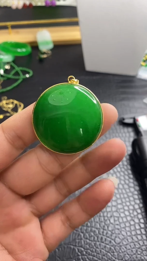 颈饰14K金镶嵌翡翠W254