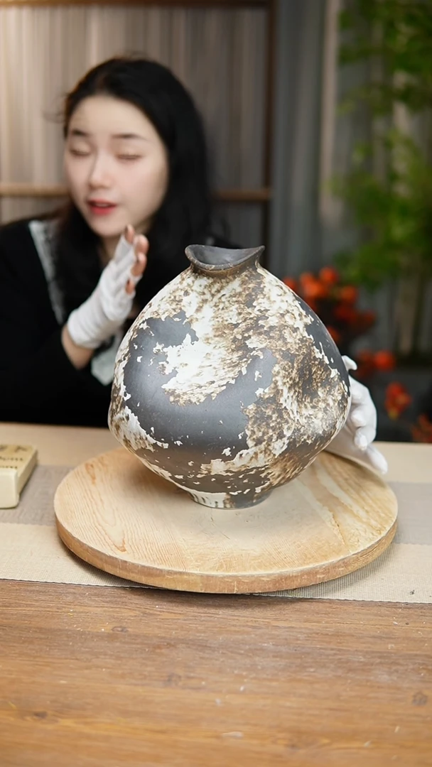 【闪购商品】陶瓷  花器诧寂黑大肚