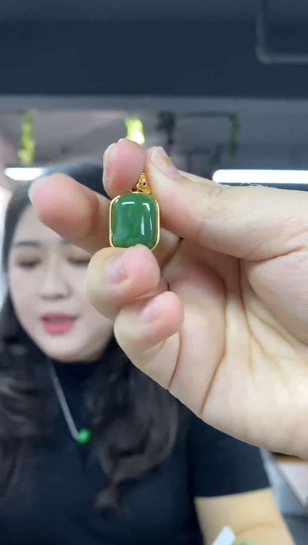 吊坠(不含链)银S925镶嵌和田玉多样性发其一颜色微差