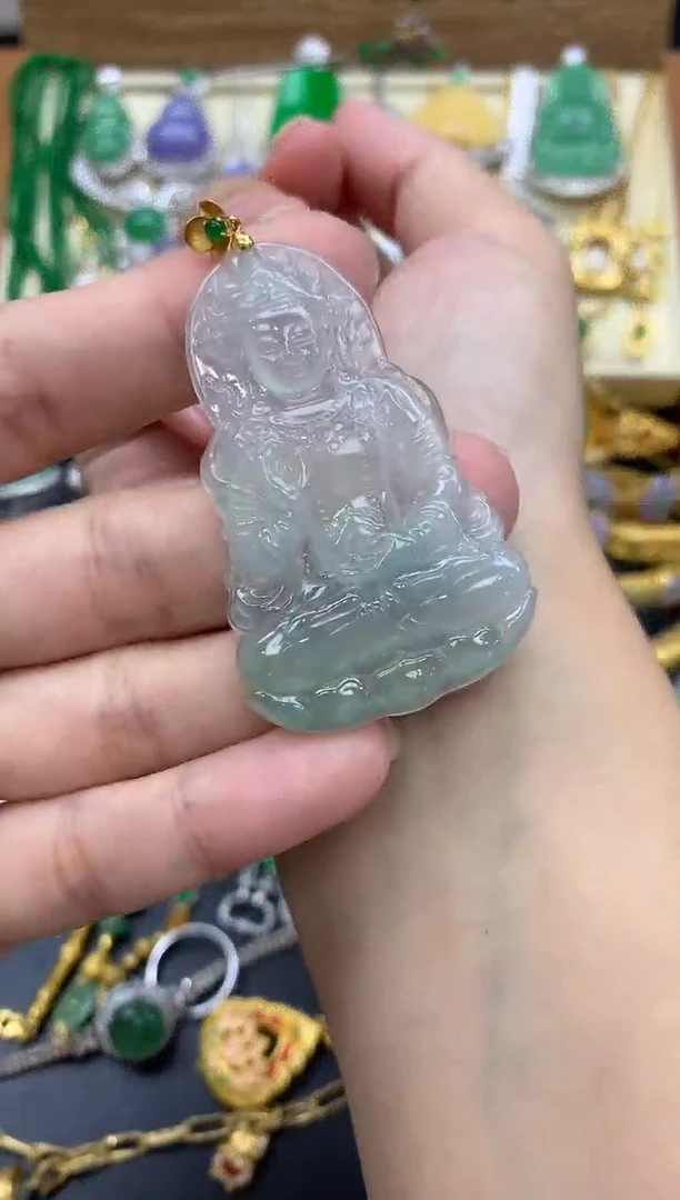 翡翠18K金镶嵌颈饰107-中国好珍宝